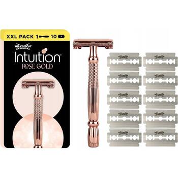 Intuition Double Edge Rose Gold Razor - Dámsky kovový holiaci strojček + 10 žiletiek
